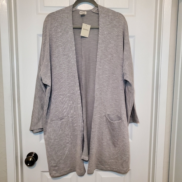 New Donni Ribbed Sandwash Open Front Cardigan - Picture 1 of 7